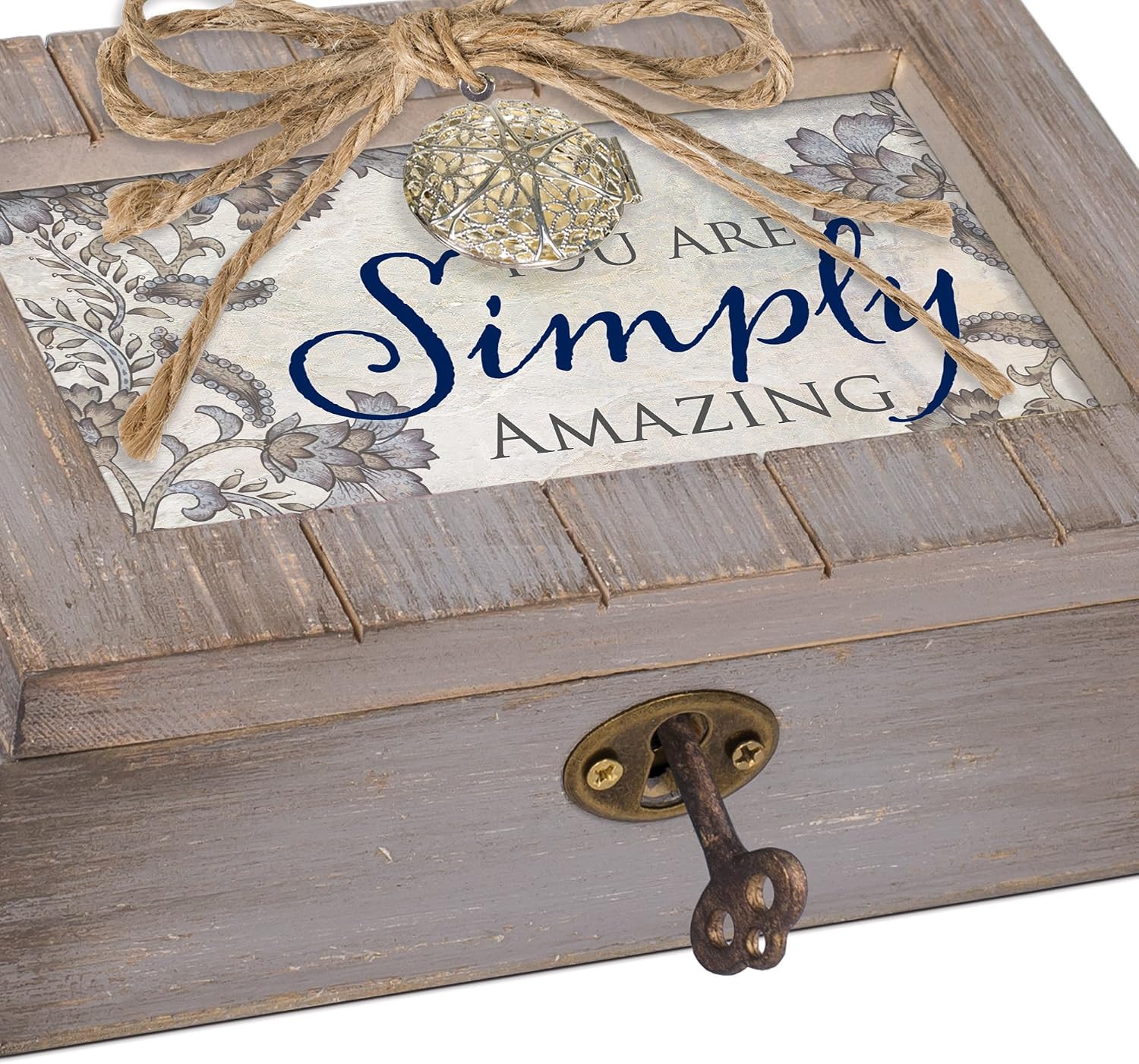 Cottage Garden Simply Amazing Grey Distressed Locket Petite Music Box Plays You Are My Sunshine, 6 x 4 - Image 5