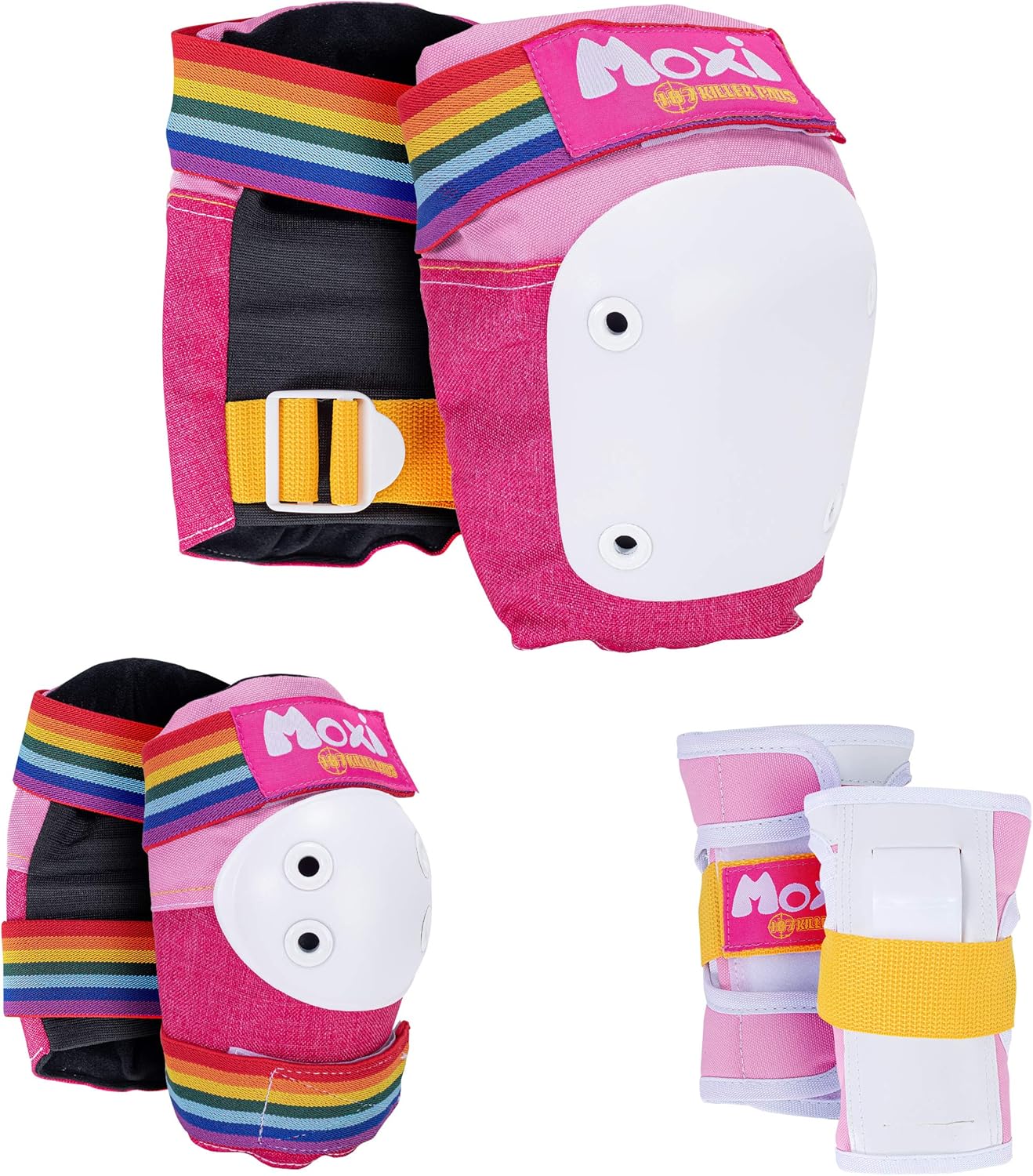 187 Killer Pads Skateboarding Knee Pads, Elbow Pads, and Wrist Guards, Six Pack Pad Set PINK/TEAL Large/X-Large