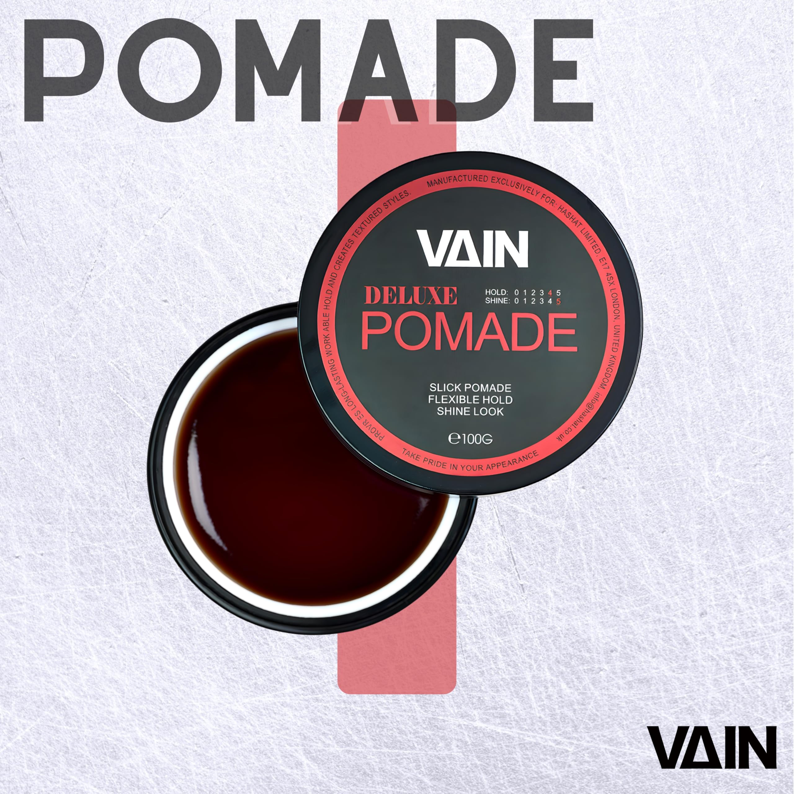 Vain Men’s Hair Pomade, Red, 100 g (Pack of 1) - Image 3