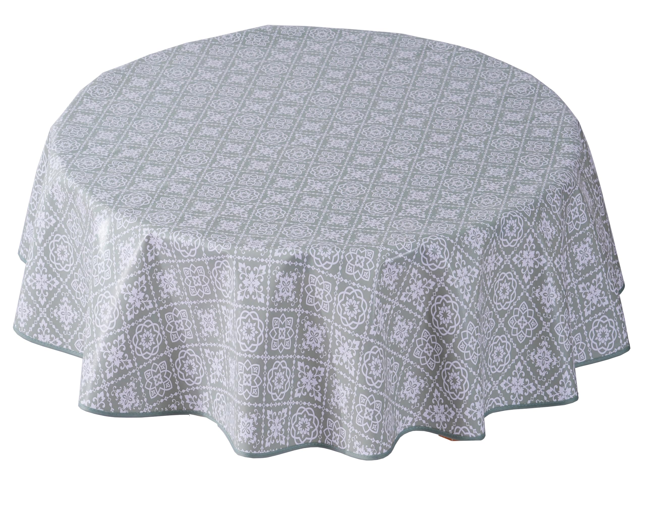 Home Direct Green (Sage) Round Oilcloth Pvc Wipe Clean Wipeable Tablecloth Table Cover 140Cm 55" Sage Green