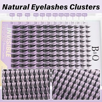 B&Qaugen Wispy Lash Clusters Invisible Band False Eyelashes Clusters Natural Cluster Eyelash Extensions 8-18mm Individual Lashes Extension DIY Soft Eyelash Clusters (Lash-Fairy Max-8-18mm)