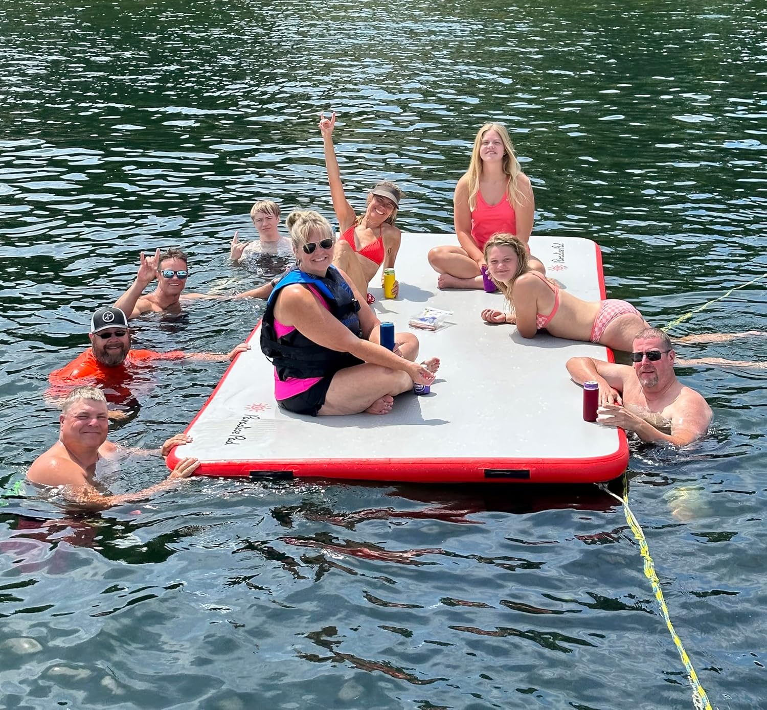 Inflatable Floating Mat for Lakes and Pools - Inflatable Lake Pad, Inflatable Platform, Family-Sized Portable Swim Dock for Lakes Ocean Boating Sunbathing Floating Docks for Lakes & Boats