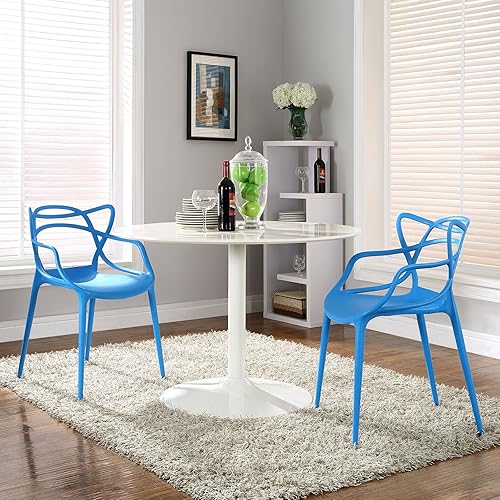 Miniatura 26 de Modway Enredado moderno plástico moldeado cuatro taburetes de bar en blanco - totalmente montados Blanco,Rojo