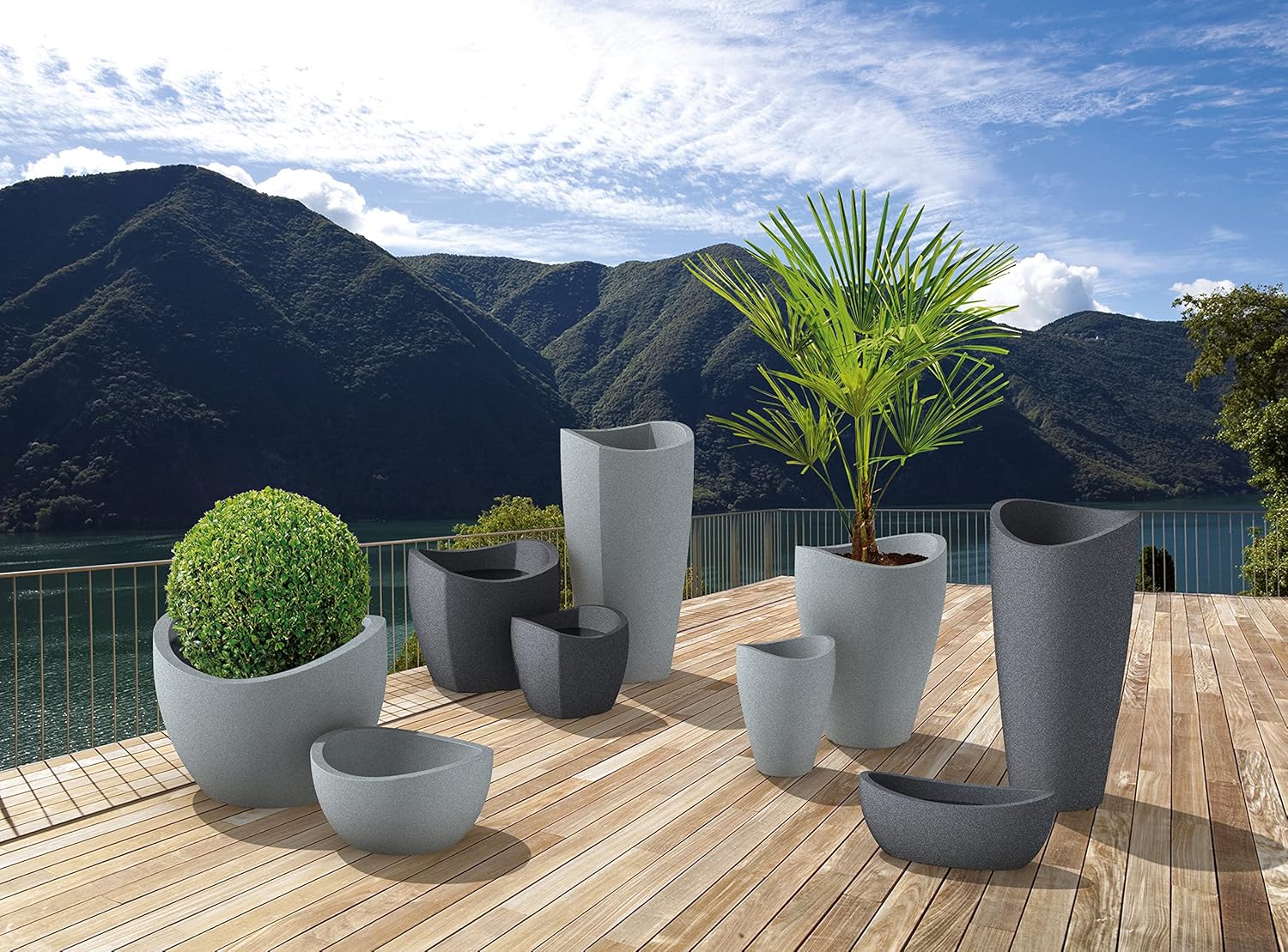 Scheurich 55360 0 256/40 Granite Planter - Black