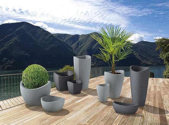 Scheurich 55360 0 256/40 Granite Planter - Black