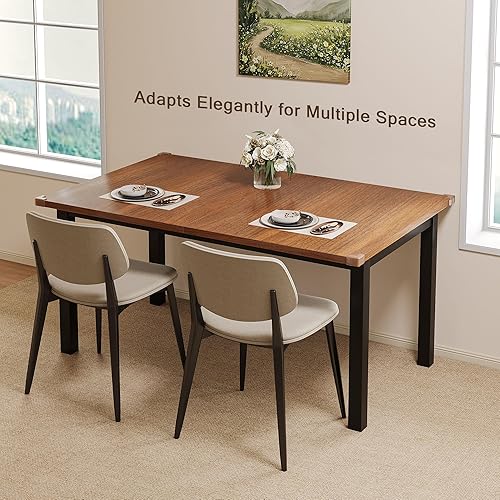 Miniatura 8 de Mesa de comedor extensible Einhomn para 4-6 personas, mesa moderna de 63" para cocina, mesas de comedor estilo granja para comedor, cocina, oficina,