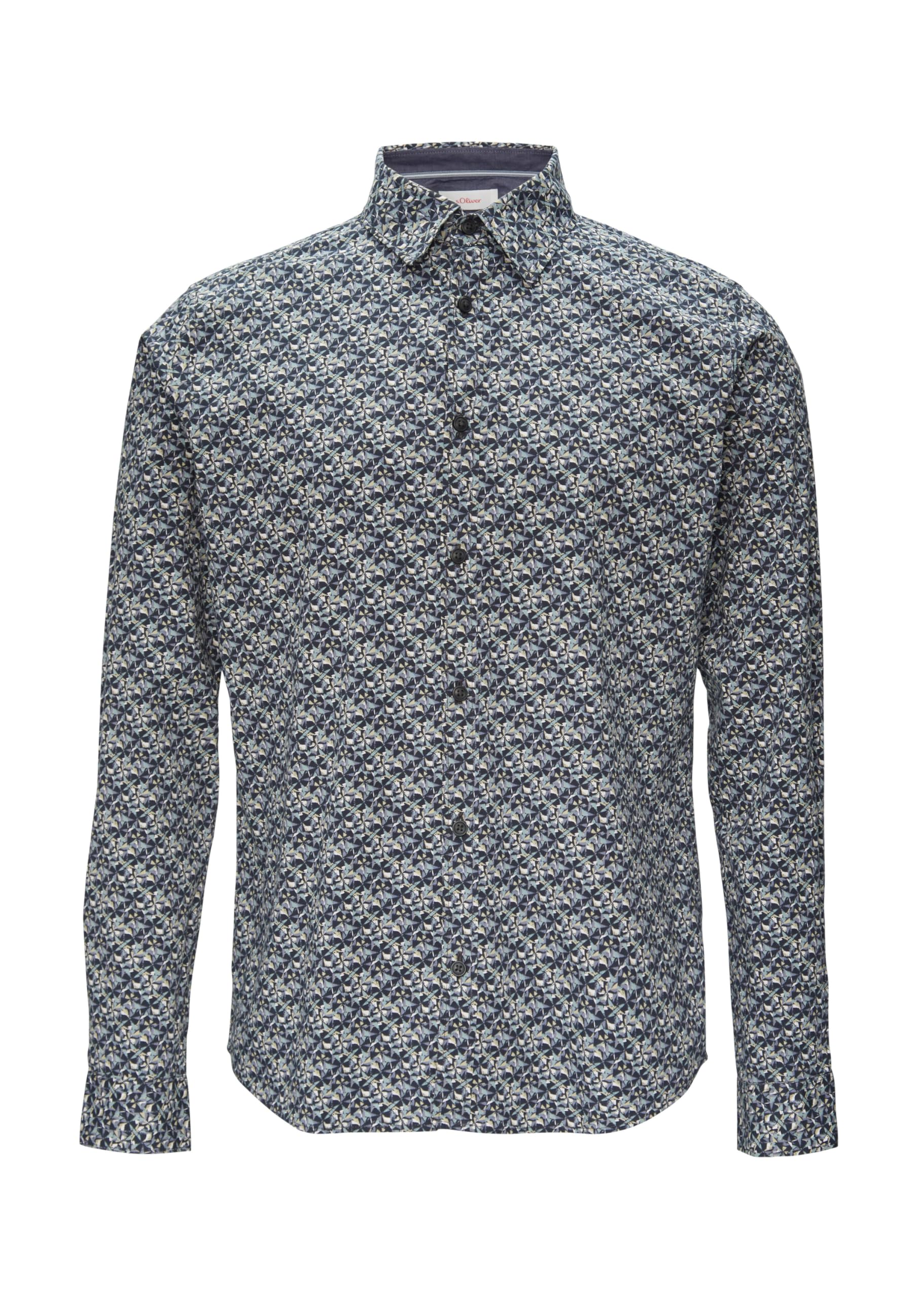 s.Oliver Slim Fit: Popeline-Hemd mit All-over-Print