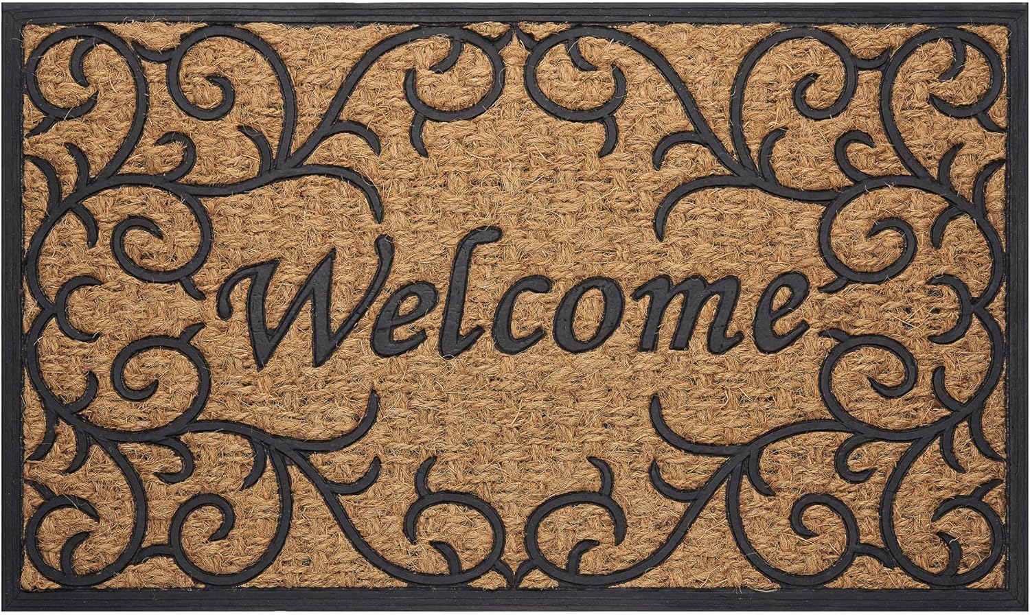 ACHIM Front Door Mat for Outdoor Entrance - 18 Inch Length, 30 Inch Width (Welcome Key) - Welcome Mat - Waterproof Doormat Rugs for Front Patio Entryway - Outdoors & Indoor Floor Mats Home Décor
