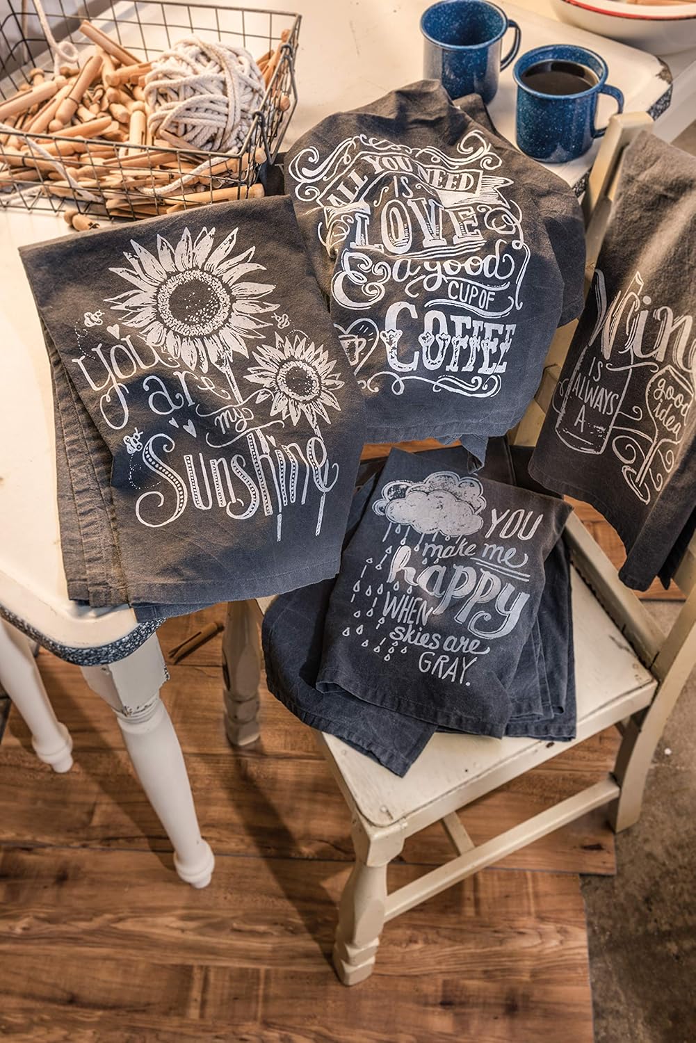 Primitives by Kathy Chalk Dish Towel, 28" x 28", You Are My Sunshine - Image 3