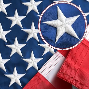 American Flag 2.5x4 Outdoor Heavy Duty - American Flags for Outside 2.5x4 - US Flag 2.5x4 ft -2.5x4 American Flag Strongest Longest Lasting USA Flag with Luxury Embroidered Stars, 100% in USA Flag