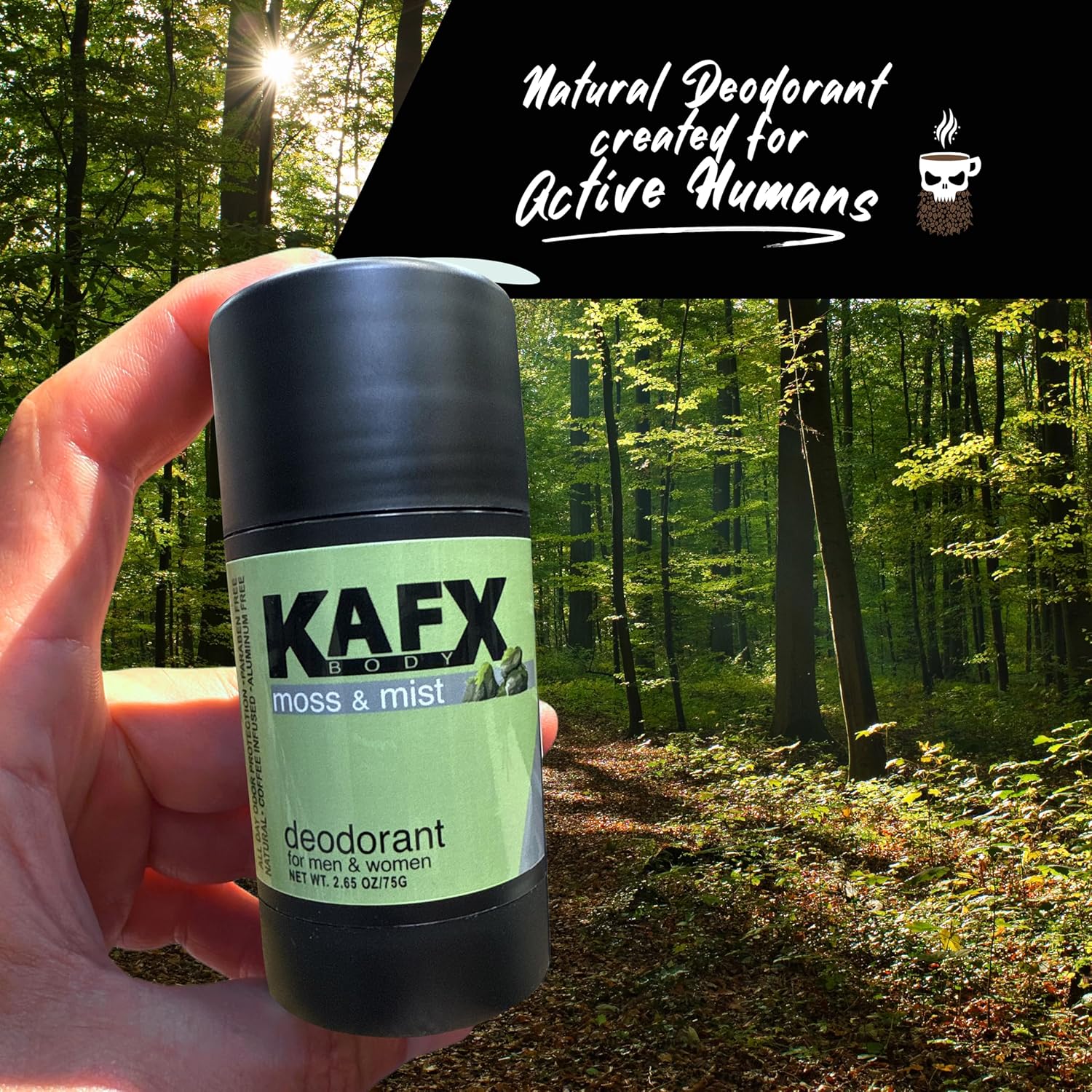 Natural Deodorant for Women & Men – Moss and Mist Scent, Long-Lasting Odor Protection with Coffee-Infused Oil, Organic, Baking Soda-Free, Aluminum-Free, 2.65 oz - Image 8