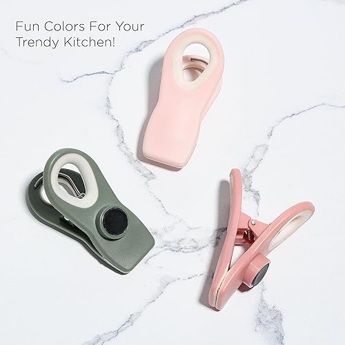 Miniatura 169 de COOK WITH COLOR Clips para bolsas con imán, clips para alimentos, clips para chips, clips para bolsas para almacenamiento de alimentos con agarre