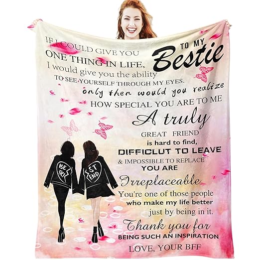 Ujifuis Best Friend Birthday Gifts for Women Unique for Women Birthday Gifts for Best Friend Women Gifts for Bestie for Women Birthday Female Blankets 60x50