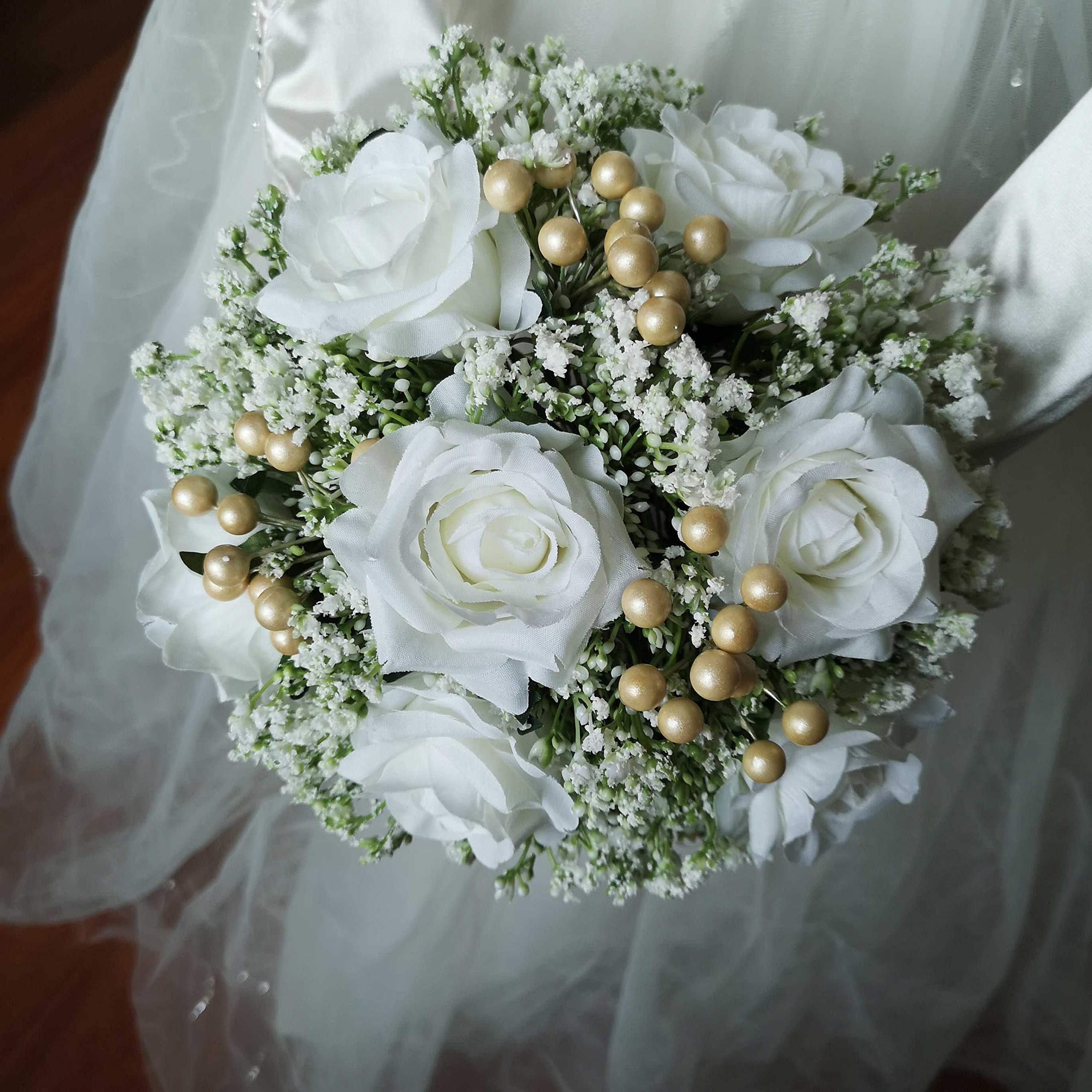 Amazon.com: Lily Garden Silk Rose Babysbreath Berry Wedding