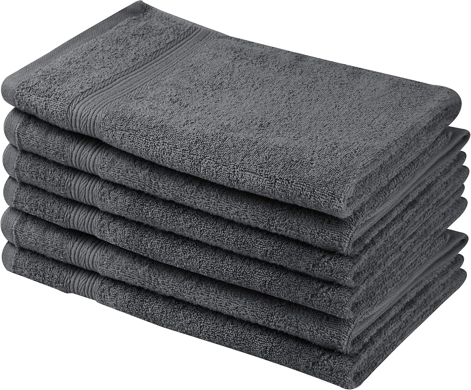 Beauty Threadz - Pack of 6 Hand Towels 100% Ring Spun Premium Cotton 16x28 inch Highly Absorbent, Ultra Soft & Fade Resistant 500 GSM Hotel & Spa Quality Multi Purpose Hand Towel Set (Charcoal Grey)