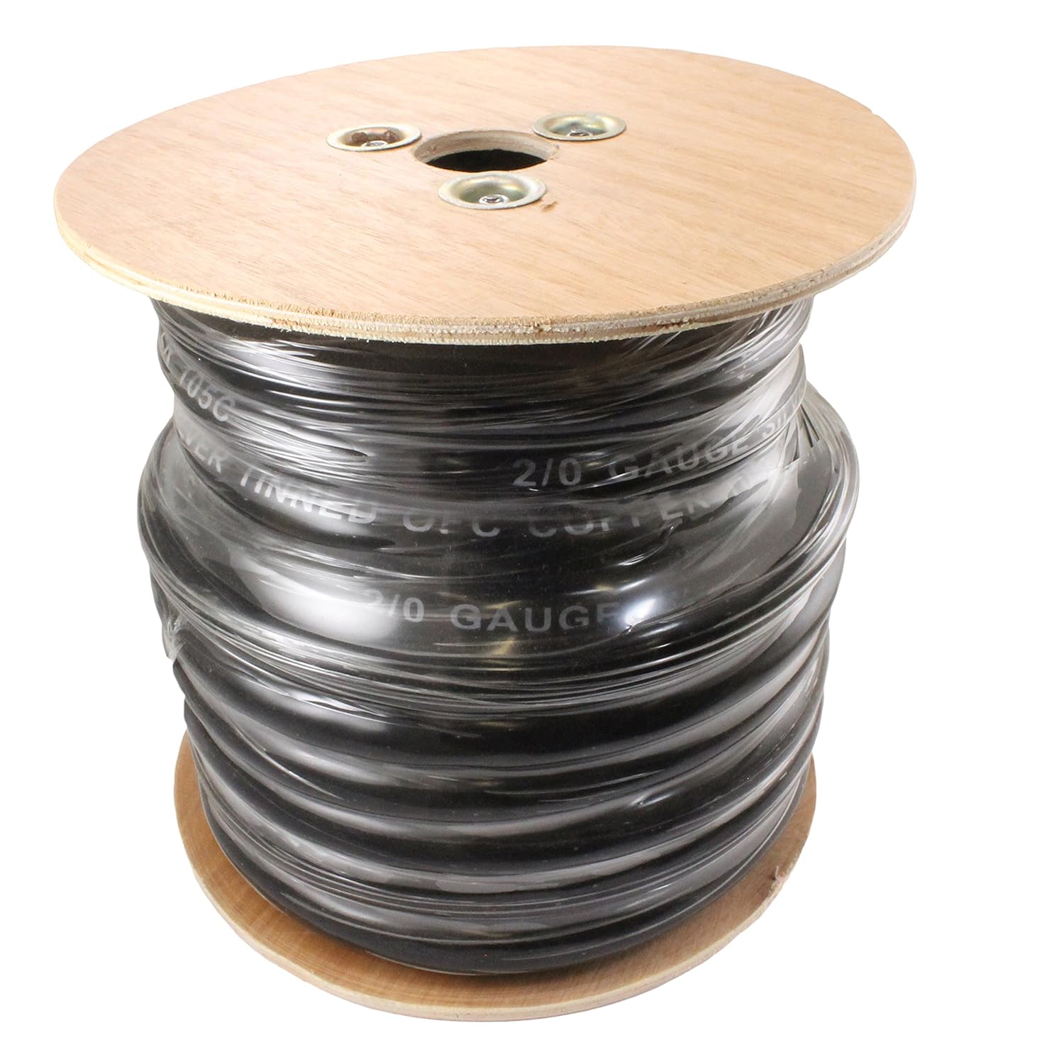 Silver Tinned Oxygen Free Copper Wire Full Spool (Black, 04 Gauge)