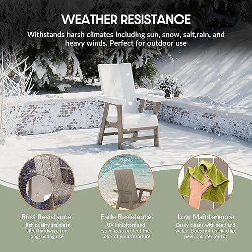 Vista 71 de WestinTrends Malibu Malibu Patio al aire libre HDPE plástico Adirondack silla comedor teca