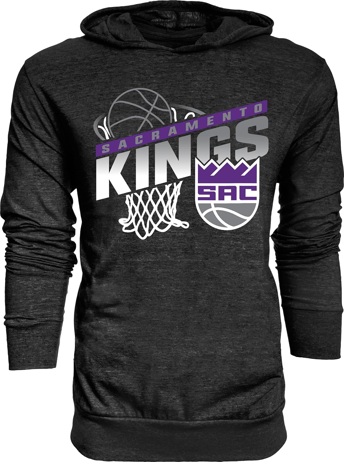 Sacramento Kings NBA Officially Licensed Youth Tri-Blend Hooded Long Sleeve T-Shirt Hoop Team Color, Medium - Image 2