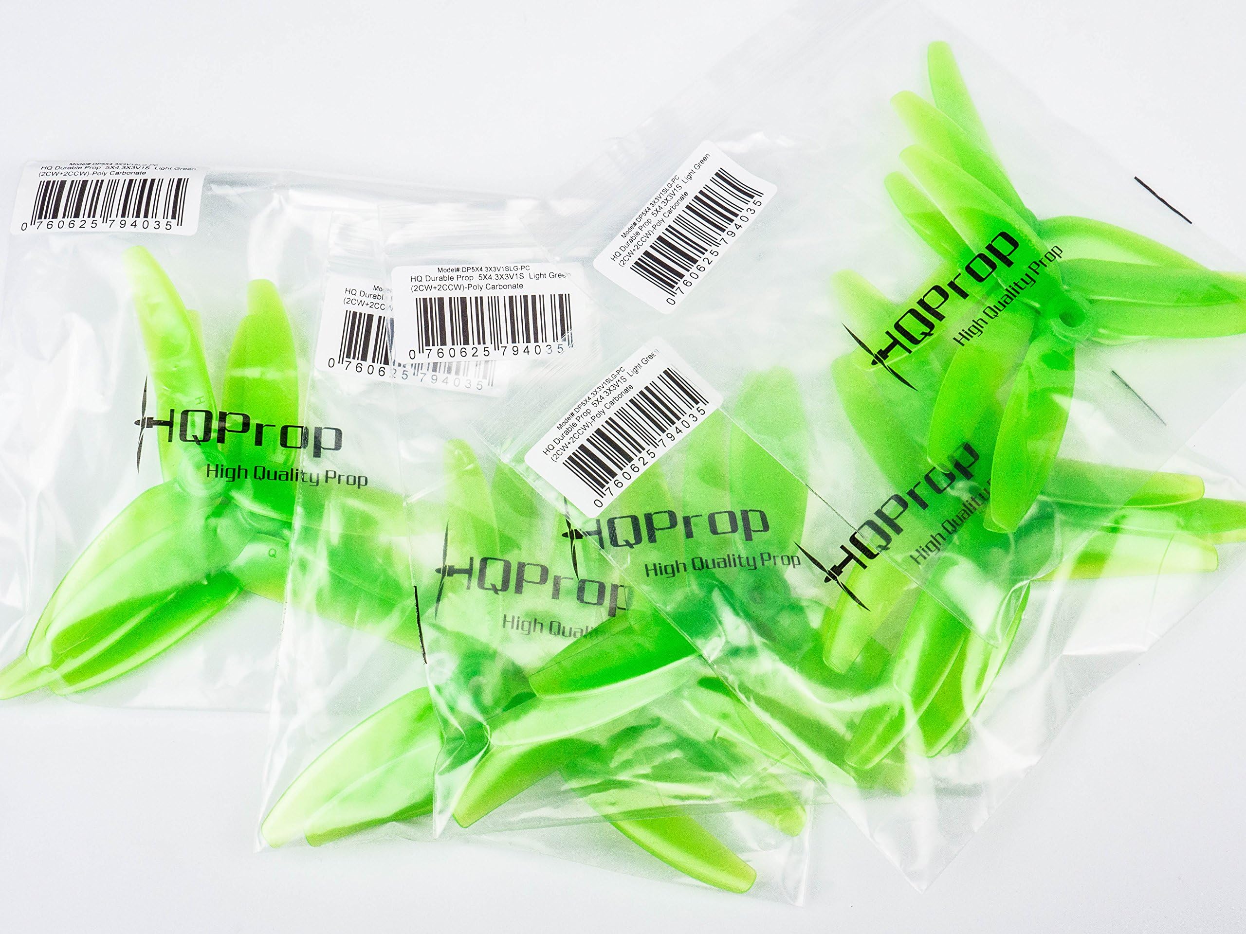 10 Pair HQ Prop DP 5x4.3x3 V1S Tri-Blade 3 Blade Propellers Props for FPV Racing Green