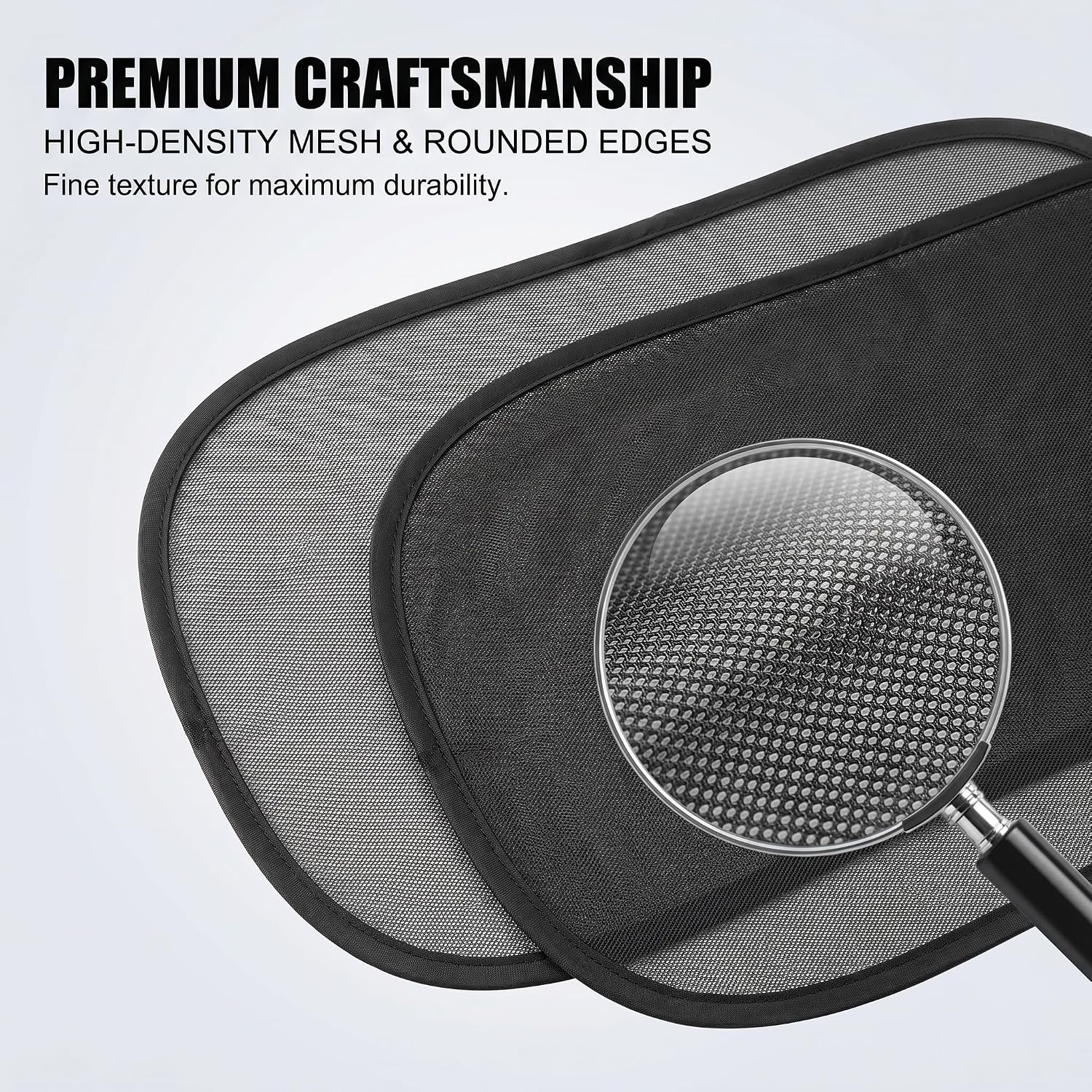 4 PCS Car Window Shades, 20.07 x 12.2 Inches Side Window Sunshade Mesh, Foldable Storage Privacy Protector, Keep Vehicle Cool, Universal for Most Cars, SUVs (Black)