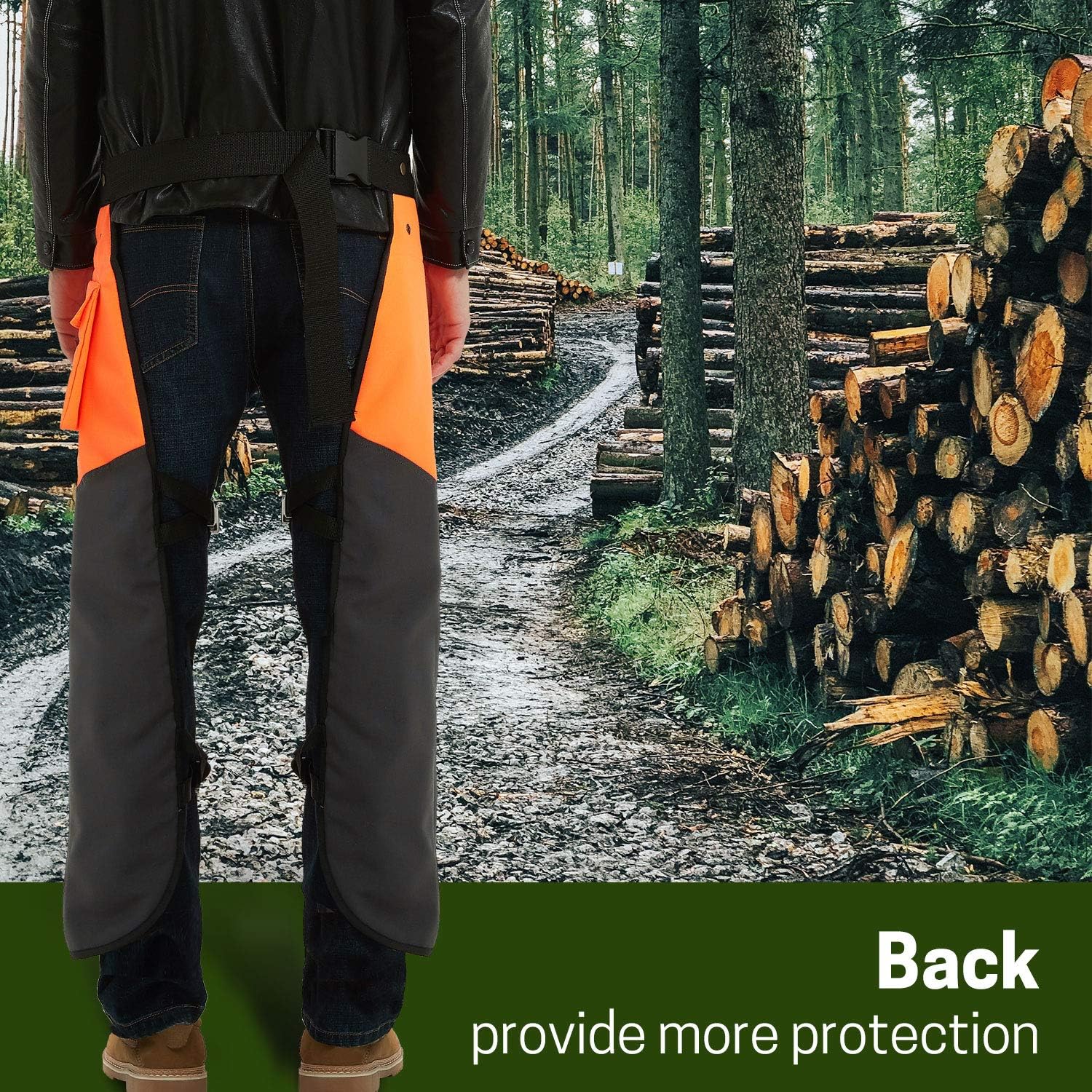 Cheapest 🛒 Chainsaw Chaps Apron Wrap 8-layer for Men/Women Loggers Forest Workers Protective Chain Saw Pants Adjustable