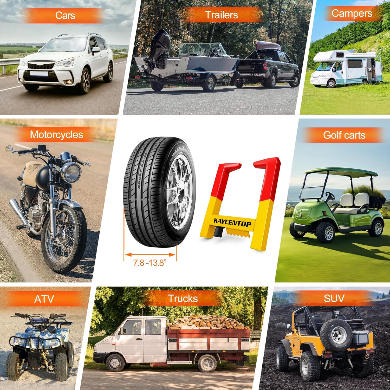 KAYCENTOP Trailer Lock Large Wheel Lock