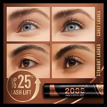 Max Factor 2000 Calorie Pro Stylist Mascara, Black, 9ml