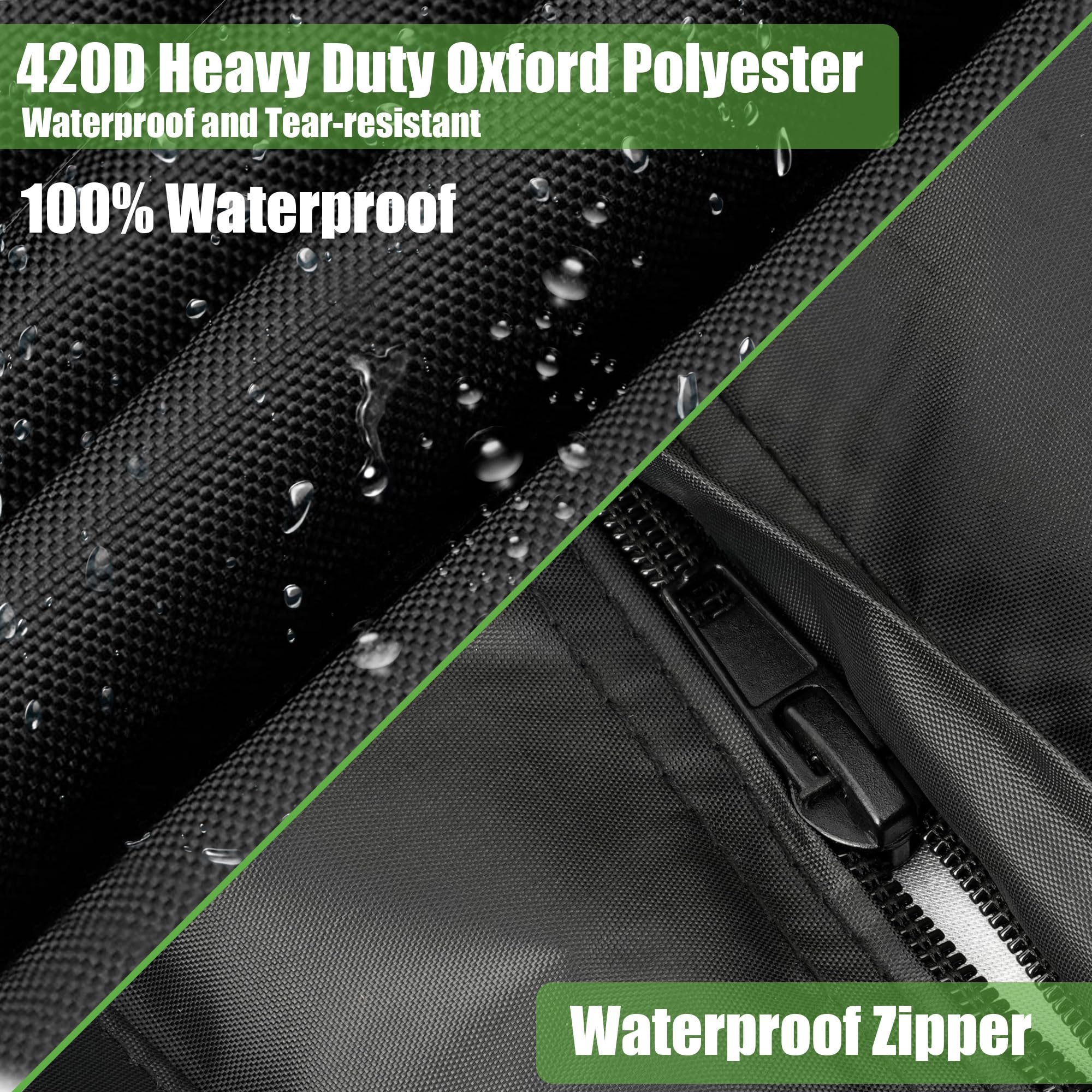10L0L Wodoodporny pokrowiec na wózek golfowy dla 4+2 i 4-osobowych | tkanina Oxford 420D | uniwersalne dopasowanie Yamaha, EZGO, samochód klubowy, wiatroszczelny, z 3 zamkami błyskawicznymi