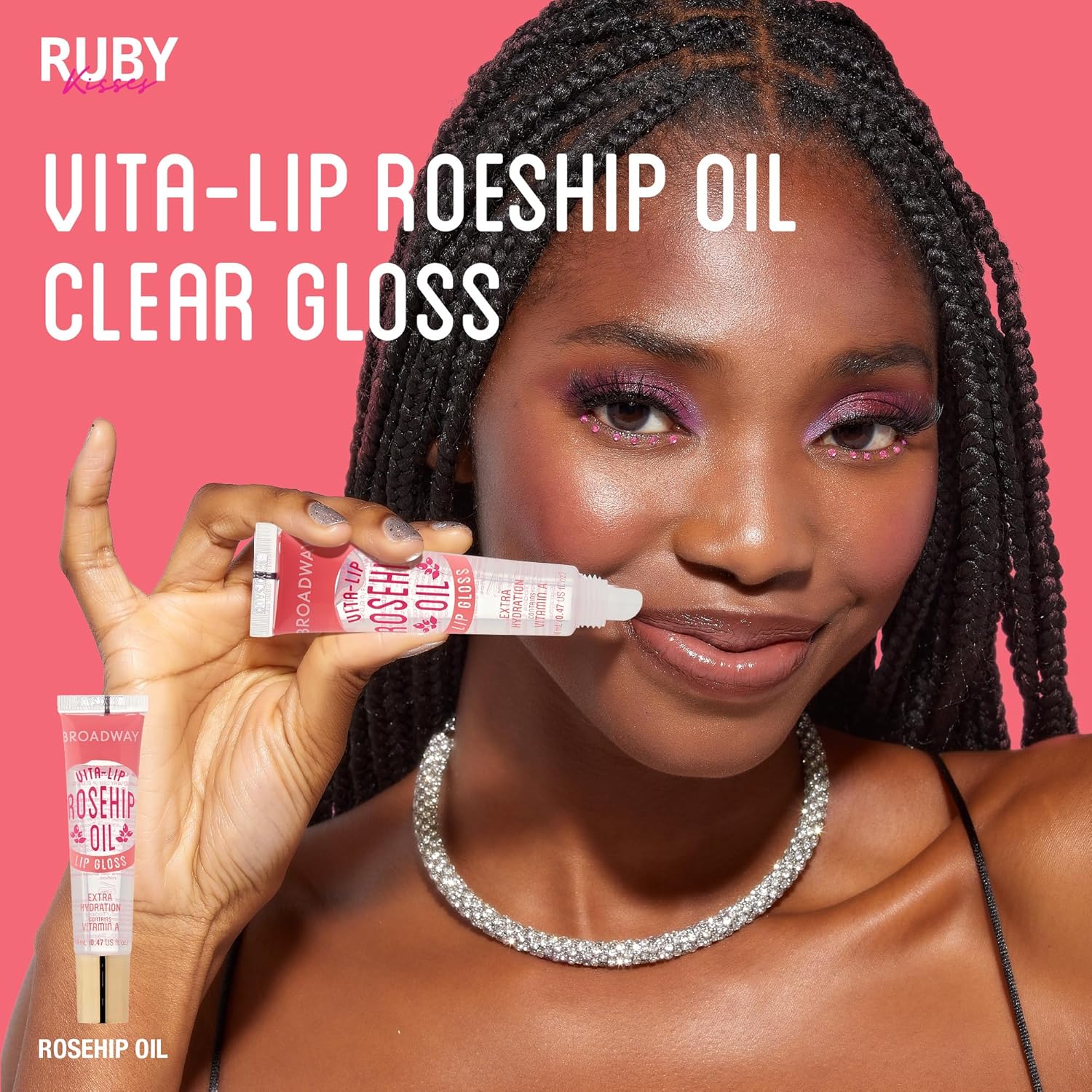 Ruby Kisses Broadway Vita-Lip Clear Lip Gloss (Rosehip Oil 48 Pack), Ultra-Hydrating & Soothing Formula with Vitamin Oils, High-Shine Non-Sticky Finish, Healing Glossy Lip Balm With Vitamin A - Image 5