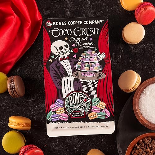 Miniatura 182 de Bones Coffee Company - Granos de café molido French Vanilla, café arábico de tostado medio y baja acidez, café gourmet, 355 gr