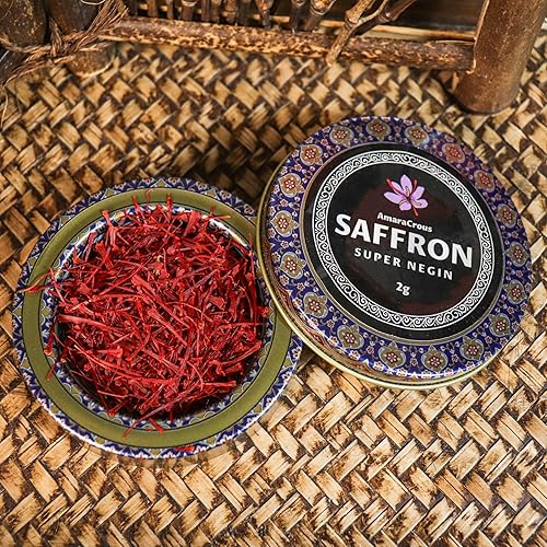 Miniatura 5 de AmaraCrous Hilos de azafrán premium  Grado Super Negin, 0.07 oz  100% puro y natural, cosechado a mano, azafrán persa para cocinar, té, paella,