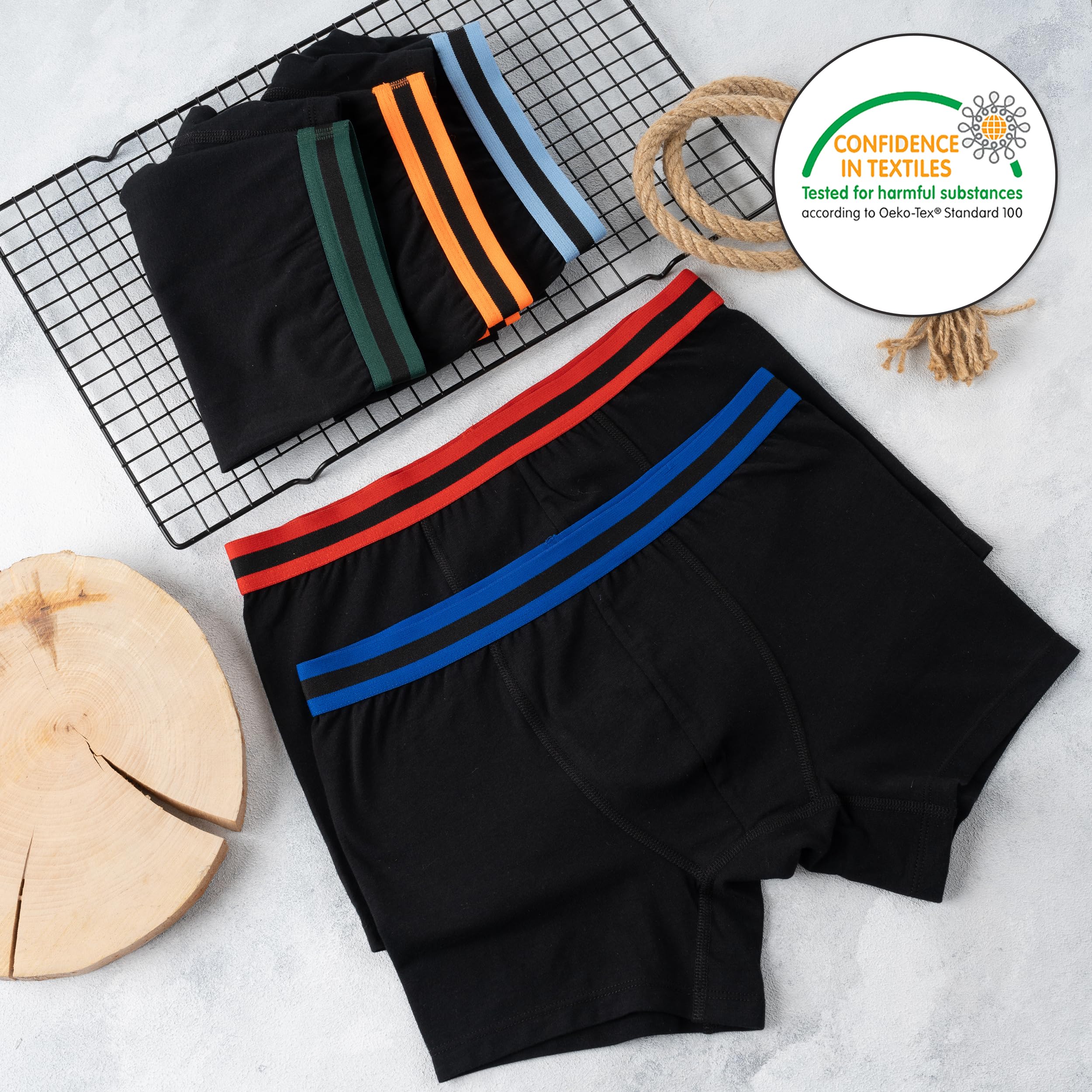 LOREZA ® 10 Boxers pour garçon Coton Enfant sous-Vêtements 2 à 15 Ans