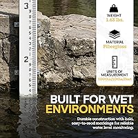 Vista 2 de AdirPro Medidor de Flujo de 4" de Ancho - Medidor de Profundidad de Agua de Fibra de Vidrio de Alta Resistencia - Medidores de Caudal