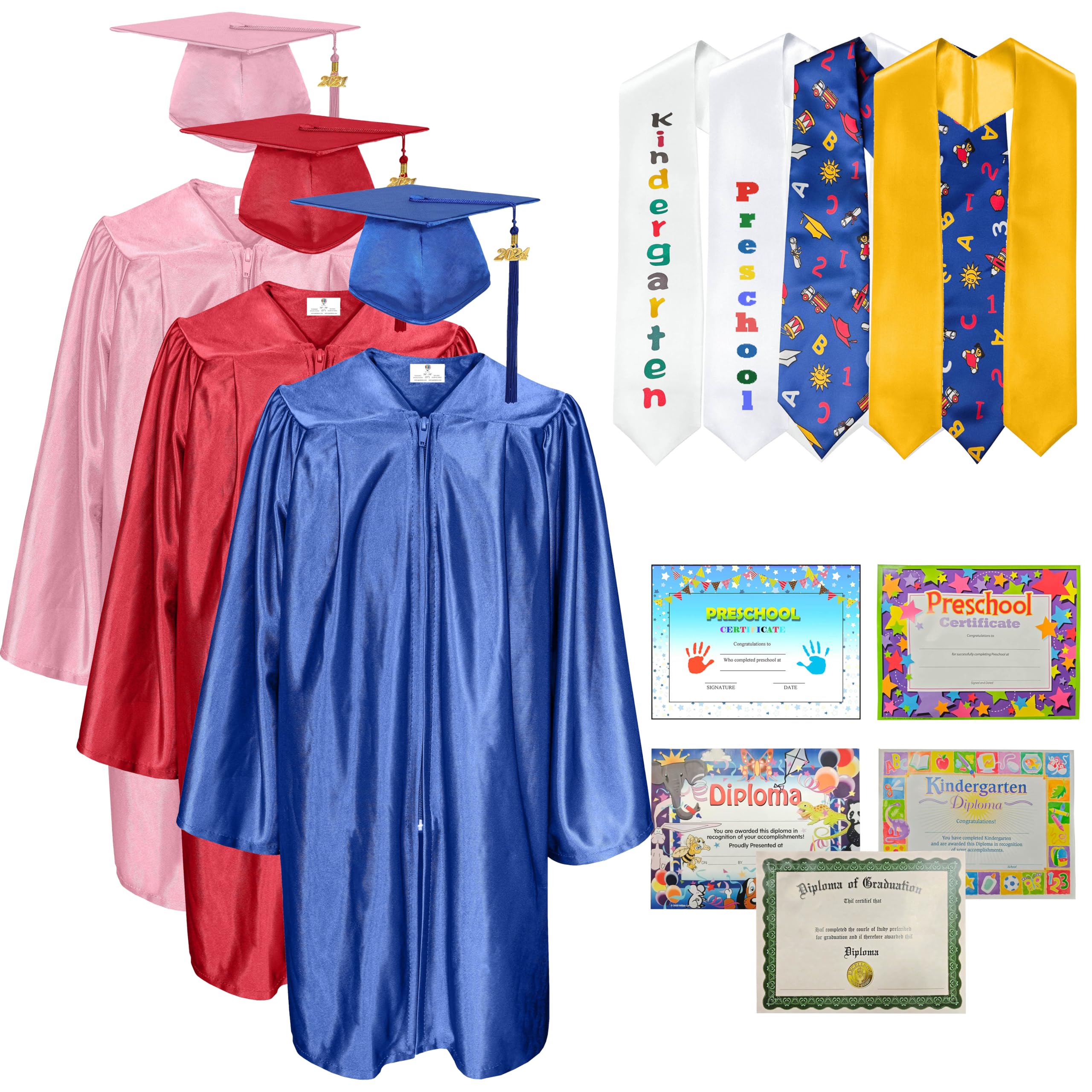GradPlaza Kids Graduation Cap and Gown Set with 2026 Tassel Shiny