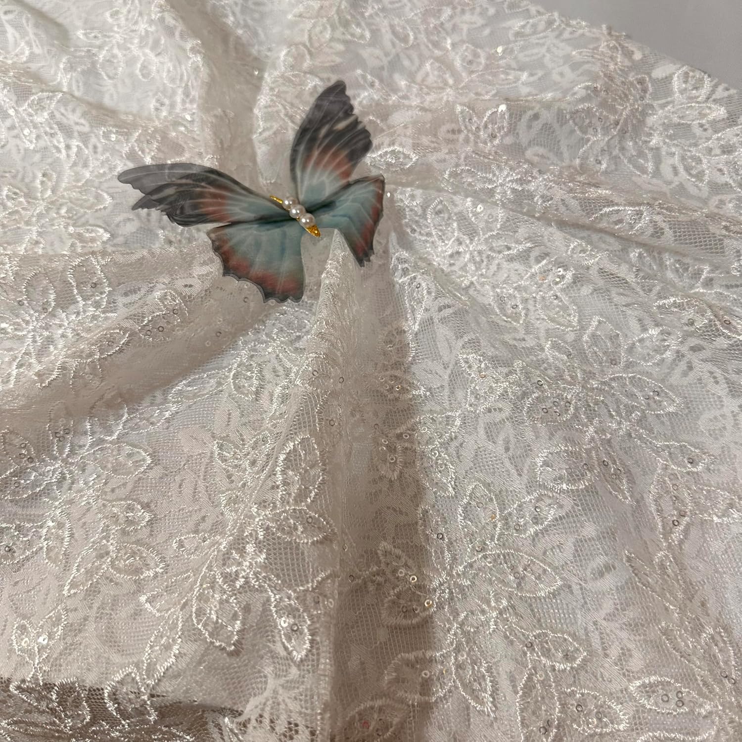 Butterfly Gold Thread Embroidery, Can Be Used to Make Dresses, Jackets, Suspenders, Tops, Bustiers, Wedding Dresses, Jewelry
