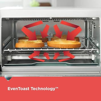 BLACK+DECKER Crisp 'N Bake 4-Slice Air Fry Toaster Oven | Compact air fry toaster oven fits 4 slices or 9-inch pizza with EvenToast technology.