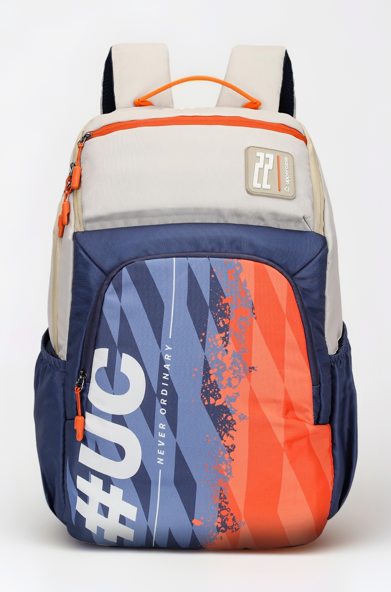 33L Campus 04 | School Bag | Double Compartment with Top & Side Quick Access Pocket | Well- Padded Backpack | Side Water-Bottle Pocket | Unisex | 750 Days Warranty (Blue Beige)