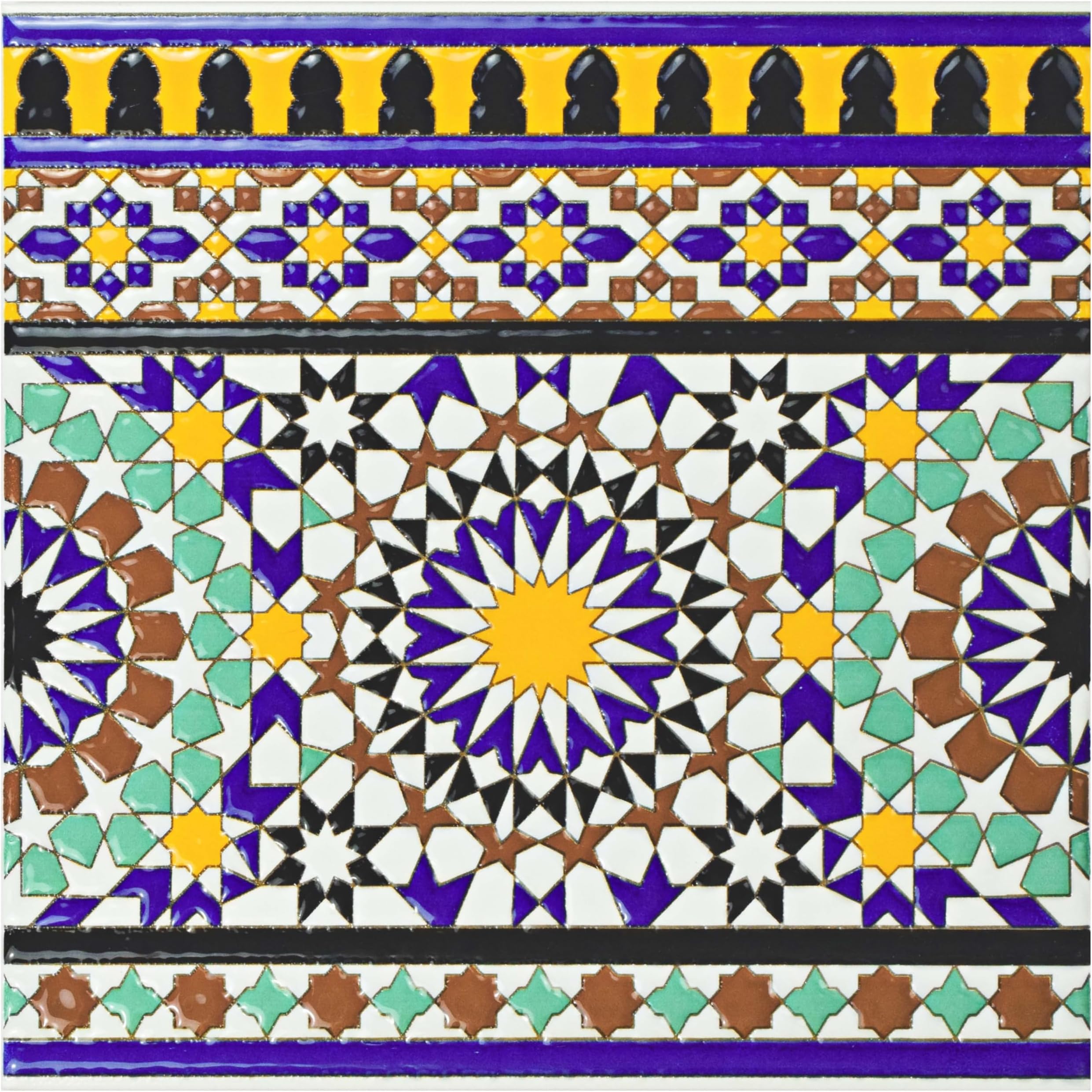 Merola Tile Sevillano Andalusia Cenefa 7-7/8" x 7-7/8" Ceramic Wall Tile