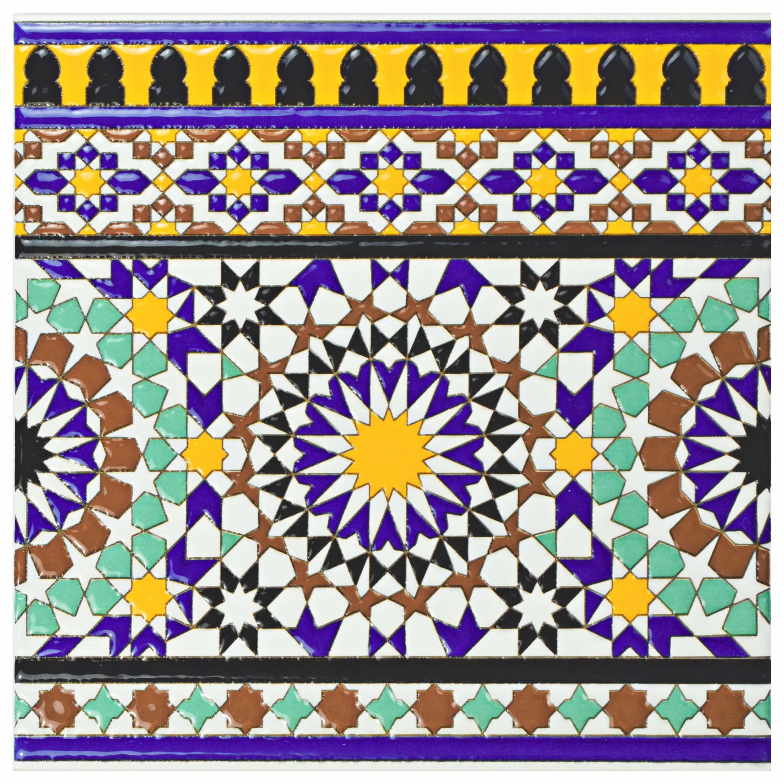 Merola Tile Sevillano Andalusia Cenefa 7-7/8" x 7-7/8" Ceramic Wall Tile