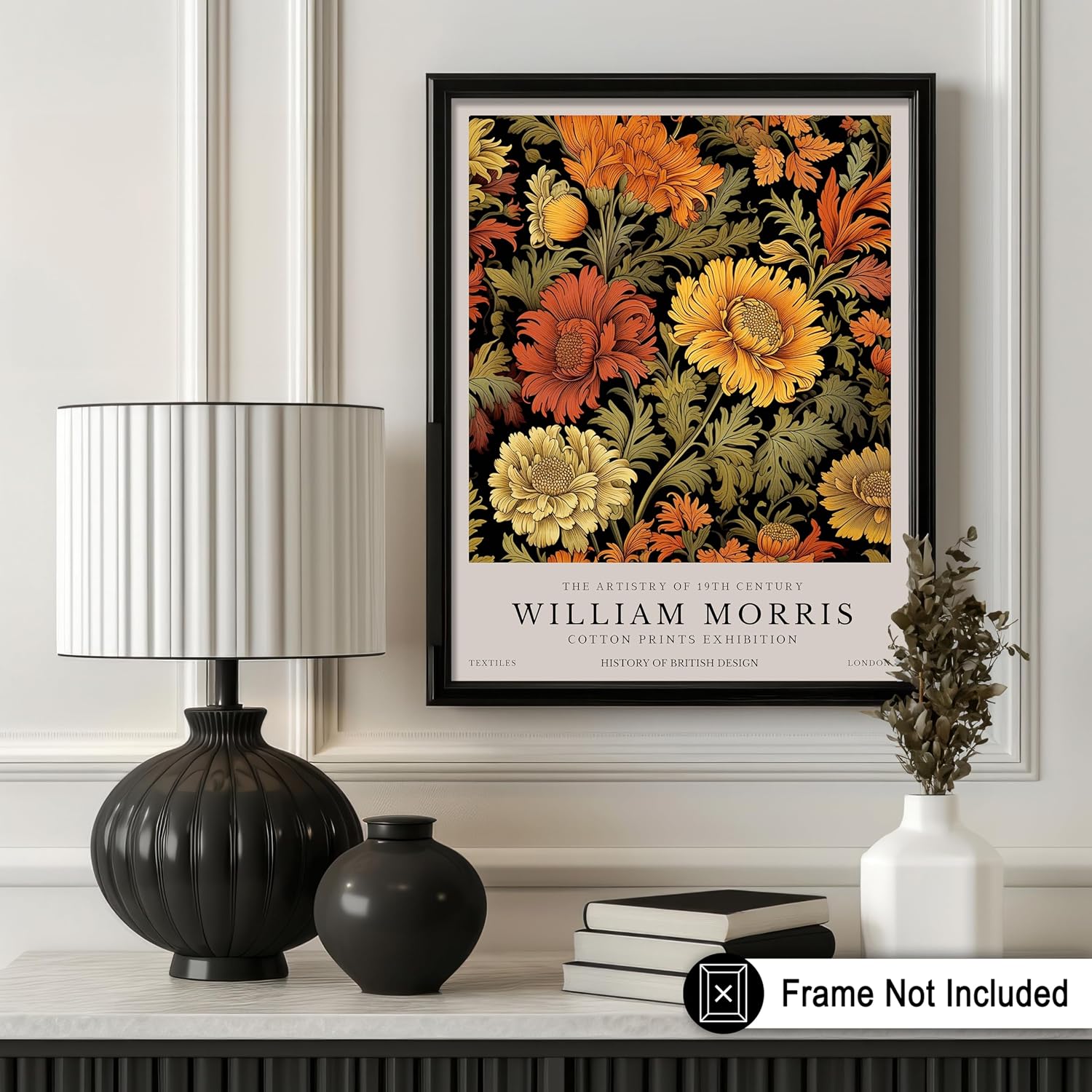 Poster Master Blooming Flowers Print - William Morris Poster - Botanical Exhibition Art - Textile Pattern Wall Design - Floral Aesthetic Art - Flower Shop or Office Decor - 8x10 UNFRAMED Wall Art