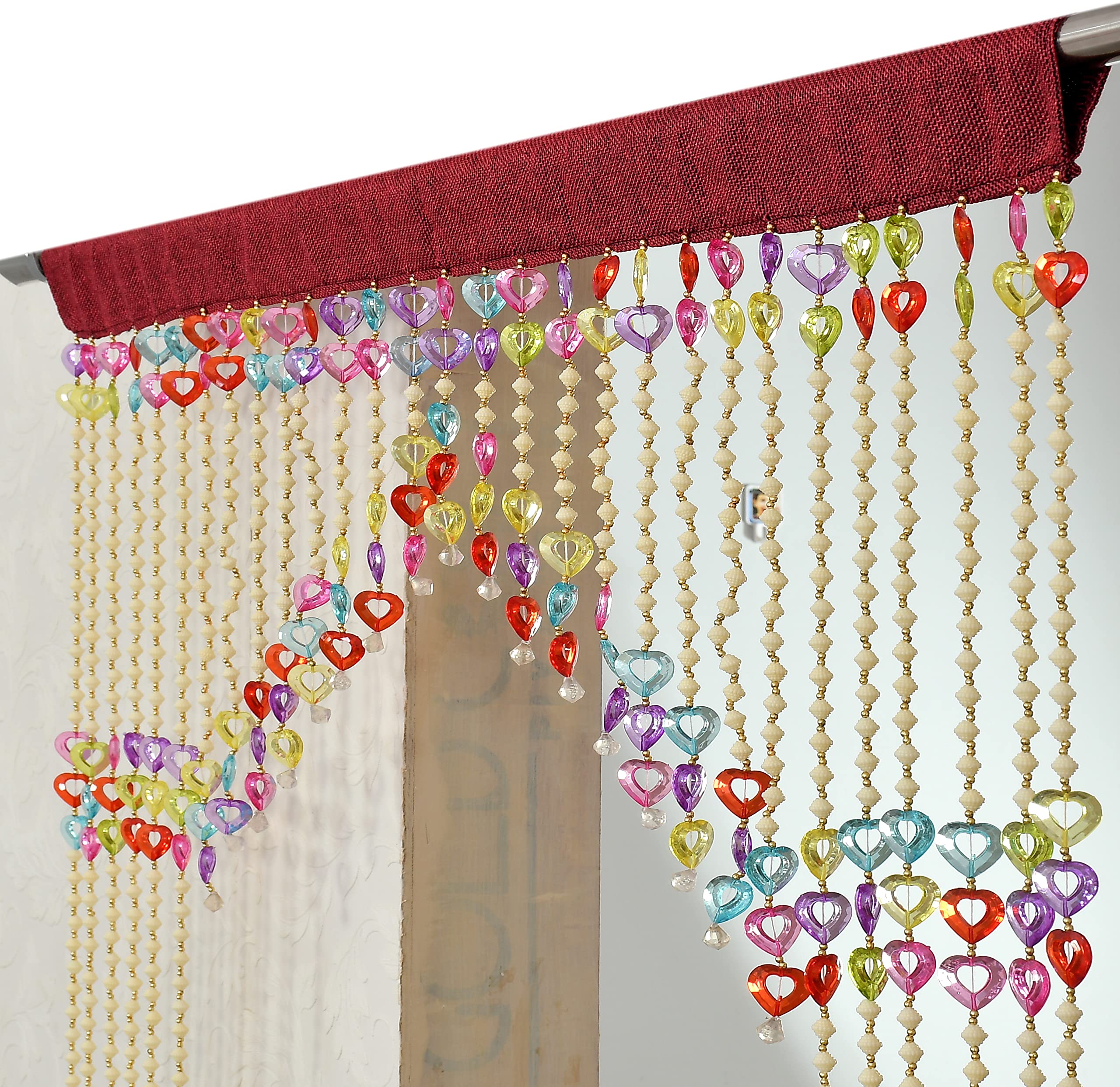 GOYTEX Polyvinyl Chloride Arch Heart Beads String Half Door Mandir Curtain (Multi, 7 feet) (B0BKTG2DZP) Amazon Price History, Amazon Price Tracker