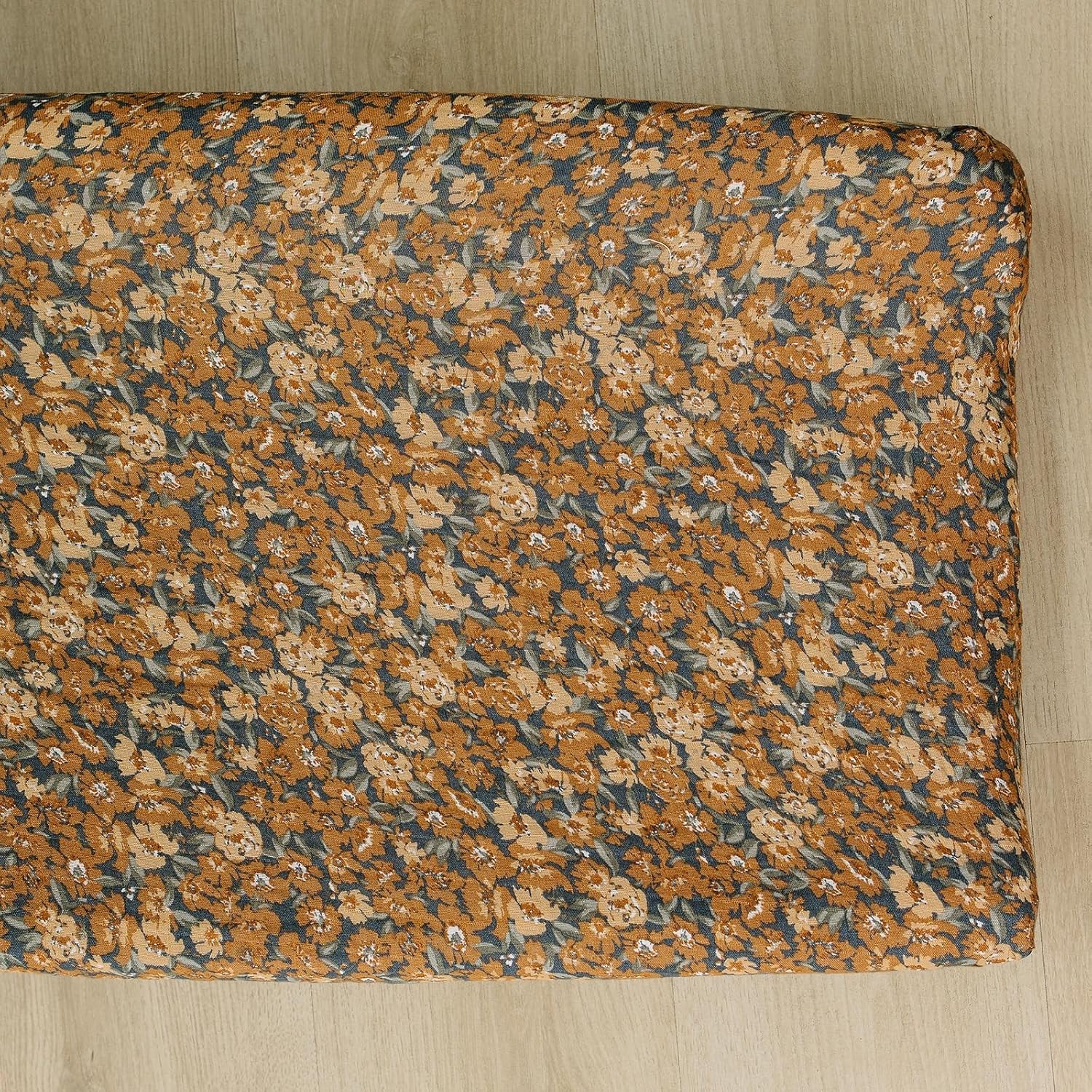 Mebie Baby Changing Pad Cover, Dusty Blue Gingham, 100% Muslin Cotton Changing Table Pad Cover for Boy and Girl, Designer Nursery Decor Covers, Diaper Changing Pad Cover for Changing Station