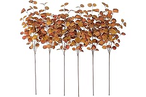 6 Pcs Artificial Fall Eucalyptus Leaves Stem Autumn Eucalyptus Stem for Vase Arrangement Home Decor
