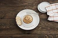 Vista 3 de Mud Pie Circa Juego de platos de bolas de queso, blanco, plato de 1 1/2 "x 9 1/2" de diámetro esparcidor 5 1/2