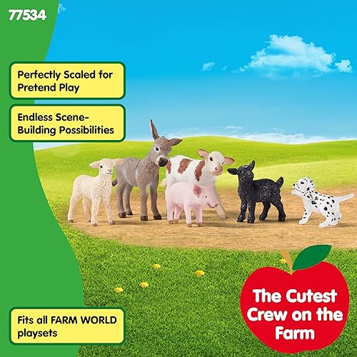 Vista 11 de Schleich Farm World, juguetes realistas de animales de granja para niños y niñas, figura de juguete de potro de burro bebé, a partir de 3 años