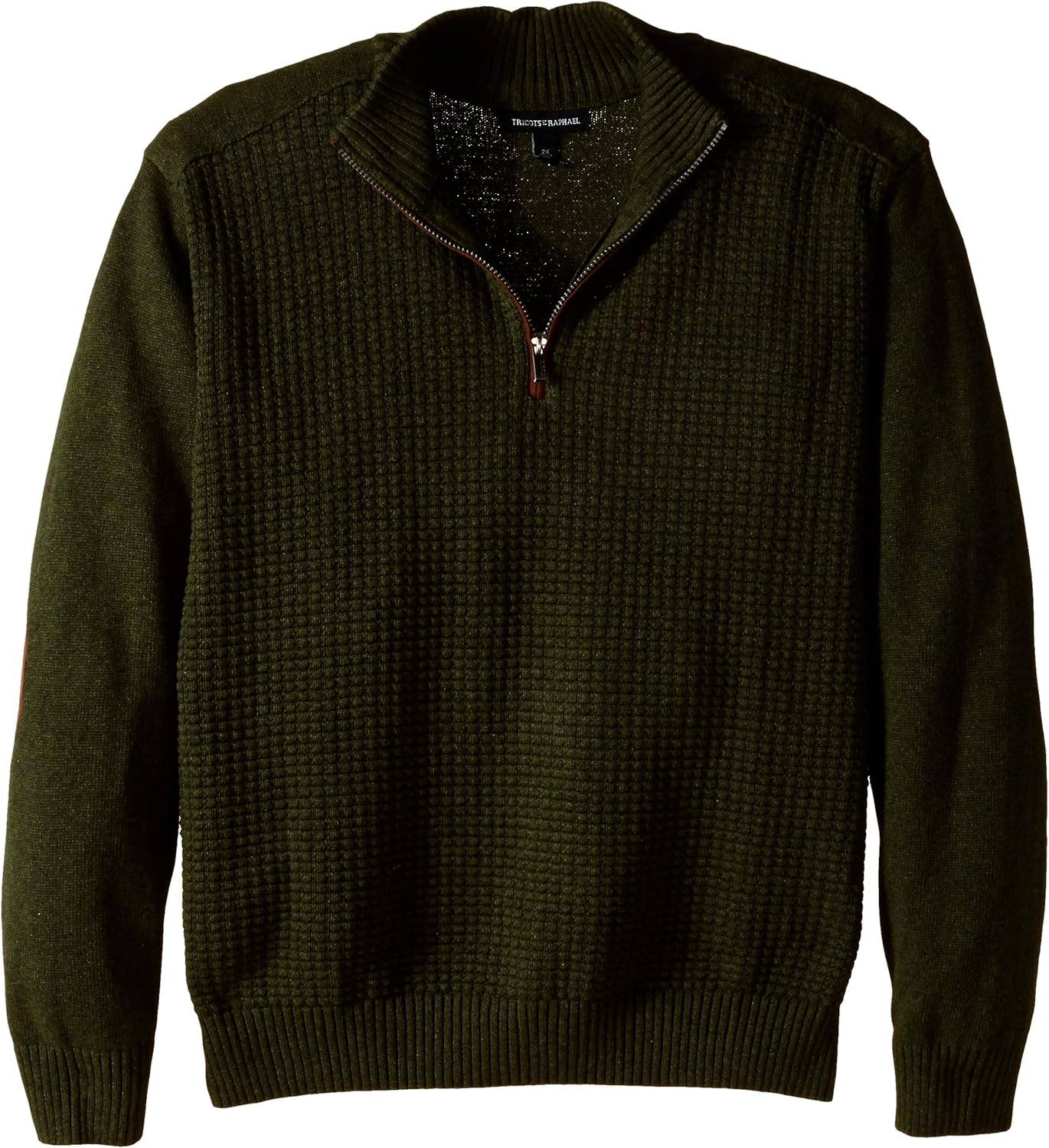 Men's Big and Tall 1/4 Zip Texture with Faux Suede