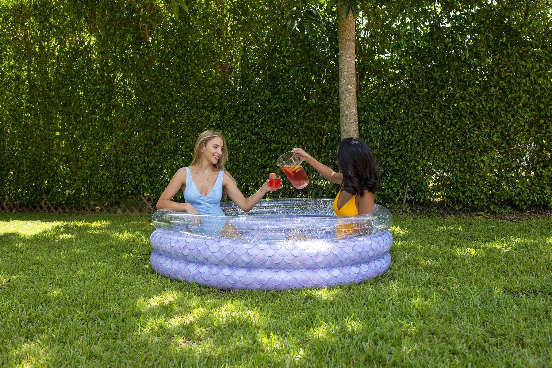 Mermaid Print Inflatable Toys Collection of Pool Floats, Beach Balls, Sunning Pools, Rafts & More. (Mermaid with Glitter Inflatable Sunning)