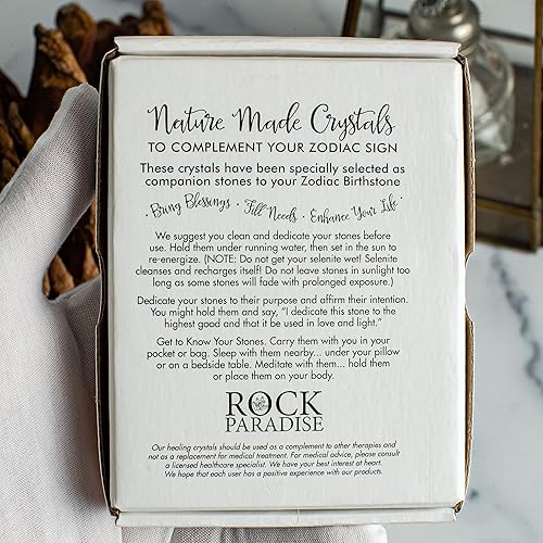 Miniatura 5 de Rock Paradise - Caja con juego de piedras de horóscopo para cada signo del zodiaco cristales curativos y amuletos de piedra natal ideal como regalo