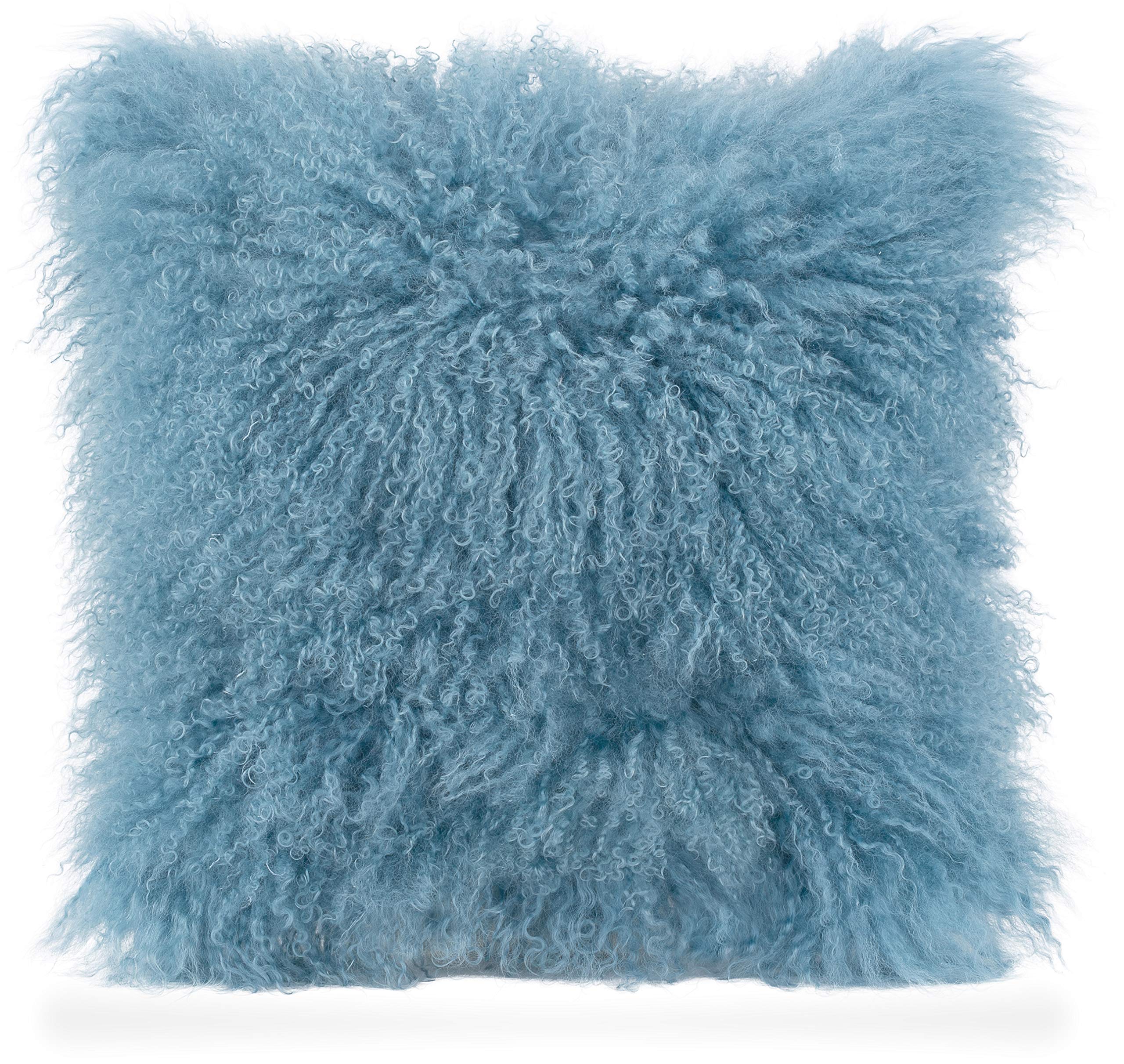 H.O.C.K. Fell-Kissen inkl. Füllung Dekokissen Kuschelkissen flauschig 40x40cm für Herbst/Winter Indoor (40x40cm, Jeansblau)