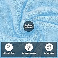 Vista 4 de MOONQUEEN Juego de 2 toallas de baño de alta calidad, secado rápido, toallas de microfibra de terciopelo coral altamente absorbentes, uso multiusos